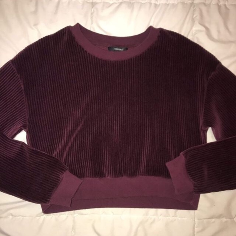 Velvet long sleeve sweater